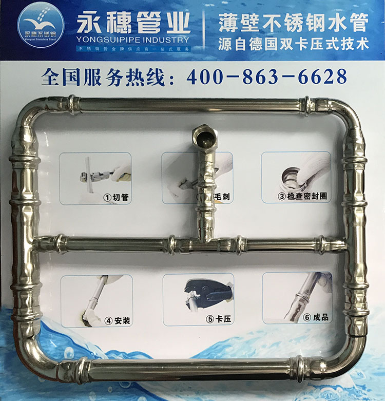 永穗牌薄壁双卡压式不锈钢水管件,天然气管件安装示意图.jpg